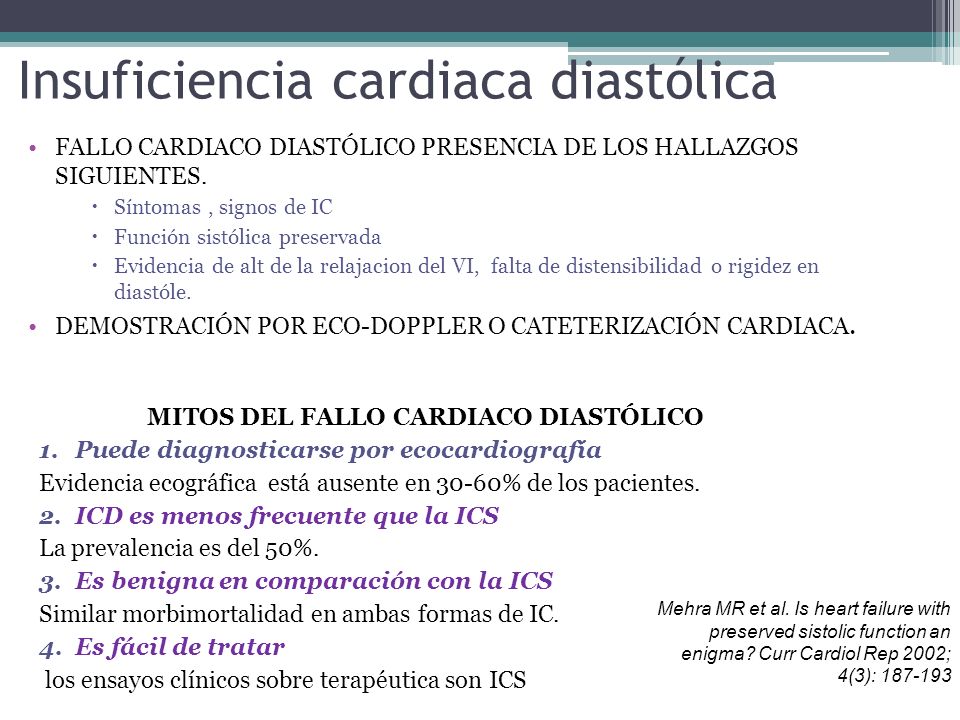 Definición de insuficiencia cardíaca diastólica